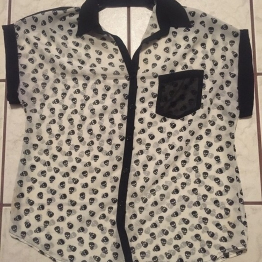 Chiffon Skull Blouse